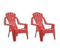&Mode Lot de 2 fauteuils relax/ Chaises de jardin pour enfants - style moderne - rouge 37x34x44 cm PP Sale900605