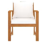 &Mode Lot de 2 fauteuils relax/ Chaises de jardin - style moderne - et coussin crème Bois acacia massif Sale134604