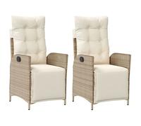 &Mode Lot de 2 fauteuils relax/ Chaises inclinables de jardin - style moderne - avec repose-pied rotin Sale539584