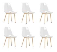 &Mode Lot de 6 Chaises de Salon,Restaurant,Chaises à manger - Style Moderne - Transparent PET Sale347737