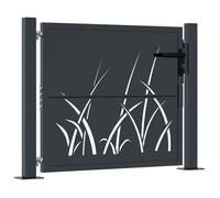 Mode Portail de Jardin Anthracite 110 x 105 cm en acier thermolaqué avec largeur réglable 83616