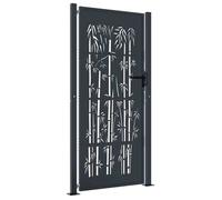 Mode Portail de Jardin Anthracite 110 x 180 cm en acier thermolaqué avec largeur réglable 47121