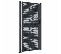 Mode Portail de Jardin Anthracite 110 x 180 cm en acier thermolaqué avec largeur réglable 86728