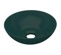 Mode Quincaillerie - vidaxl - Lavabo de salle de bain Céramique Vert foncé Rond - pour maison N1B4327