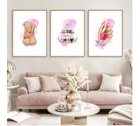 Mode Salon de beauté femme main vernis à ongles mur Art toile peinture affiches et impression moderne -30x40 cm-sans cadre