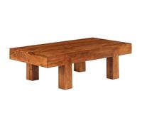 &Mode Table basse pour salon - Petite Table d'appoint - Bois d'acacia solide avec finition miel 100x50x30cm BEWI96985