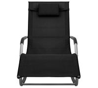 &Mode Transat de Relaxation - Chaise longue textilène noir et gris Sale376622