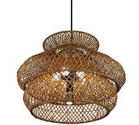MODEBHD Lampe Suspendue en Cage tissée à la Main, Suspension tissée Asiatique créative à Six lumières, 15,7 x 11,8 ", Lustre en Bambou, pour Restaurant, îlot de Cuisine, Salle à Manger, Salon sans