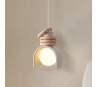 MODEBHD Lampe Suspendue en résine Orange, décoration de Chevet, Lampe Suspendue en Bois Massif, Lampe Suspendue Nordique Minimaliste, Lustre E27 pour Table, Salon, Chambre à Coucher, Couloir