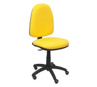 Modèle 04CPBALI100RP Chaise de bureau ergonomique avec mécanisme de contact permanent, réglable en hauteur et roues de parquet Jaune