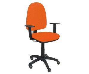 Modèle 04CPBALI308B10RP Chaise de bureau ergonomique avec mécanisme de contact permanent, réglable en hauteur et roues de parquet Orange