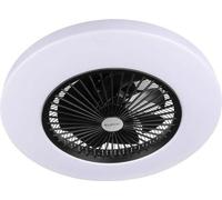 Modèle combiné noir pour toit avec ventilateur et lampe LED | Ø 30 cm | 385298