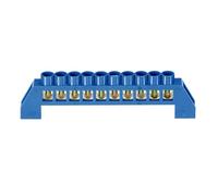 Modèle D 10 positions bornier rail d'alimentation : bornes à vis en laiton, bloc de bande de terre, rail DIN type siège inférieur, bloc à vis barrière en laiton
