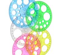 Modèle de cercles ronds, 5 pièces, pochoir, règle, rapporteur, grand et petit outil d ' aide dessin