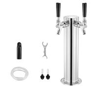 Modèle de distributeur de bière en forme de tour, en acier inoxydable, avec robinet à fermeture automatique, 2 robinets
