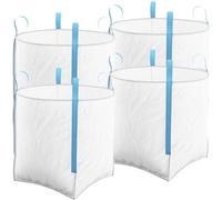 Modèle de sac de chantier d'une tonne, 85 cm x 85 cm x 85 cm, sac jumbo, robuste, blanc, lot de 4