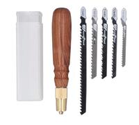 Modèle de Scie à Main Artisanal avec 5 Lames, Kit D'outils de Scierie de Scie à Scie à Bricolage, Modélisation Outil de Scie à Métaux au Couteau avec Mandrin en Laiton