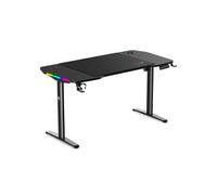 Spirit Of Gamer - HEADQUARTER 900, Bureau Gaming Assis Debout Electrique, Plateau en Bois 140 x 70 cm, Table Réglable en Hauteur 75 à 120 cm, Panneau Contrôle à Fonction Mémoire, Acier, Tapis Inclus