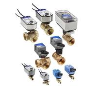 Modèle VG1841BN Raccord à boisseau sphérique NPT en laiton plaqué à trois voies avec le modèle VA9104-IGA-3S Actionneur électrique sans ressort