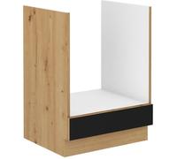 Stolarz-Lempert Meuble bas four MODENA 60x52x82 cm Chêne artisan/Noir mat - Sans plan de travail