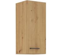 MODENA - Meuble haut - 2 portes - 30 x 31 x 72 cm - Chêne artisan / Noir mat