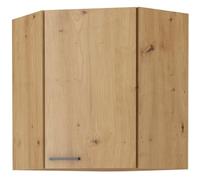 MODENA - Meuble haut d'angle - 89/89 x 31 x 71,5 cm - Chêne artisan / Noir mat