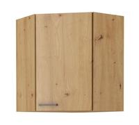 MODENA - Meuble haut d'angle - 89/89 x 31 x 71,5 cm - Chêne artisan / Noir mat