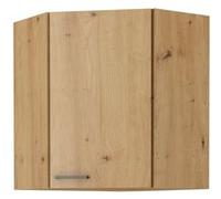 MODENA - Meuble haut d'angle - 89/89 x 31 x 71,5 cm - Chêne artisan / Noir mat