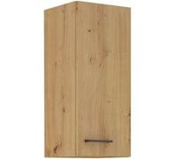 MODENA - Meuble haut - 2 portes - 30 x 31 x 72 cm - Chêne artisan / Noir mat