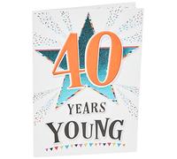 Modern Milestone Carte d'anniversaire 40e 40 ans 17,8 x 12,7 cm Piccadilly Greetings