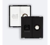 Modern Prise RJ45 + Satellite - Noir
