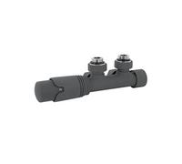 ECD Germany Modern Thermostat Kit de Raccordement Universal Couleur Anthracite - Valve Pré-réglable avec eux Tubes Multiblock - Système de Chauffage - 5 Niveaux Réglables