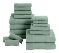 Modern Threads Air Cloud Lot de 18 Serviettes 100% Coton zéro Torsion - Serviettes de Bain, essuie-Mains et débarbouillettes - Super absorbantes et à séchage Rapide - 500 g/m² - Douces et