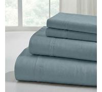 Modern Threads Draps de lit Solides en Microfibre Douce - Draps de lit Luxueux en Microfibre - Comprend Un Drap Plat, Un Drap-Housse avec Poches Profondes et des taies d'oreiller - Grand lit océan