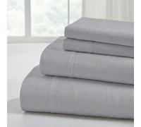 Modern Threads Draps de lit Solides en Microfibre Douce - Draps de lit Luxueux en Microfibre - Comprend Un Drap Plat, Un Drap-Housse avec Poches Profondes et des taies d'oreiller - Stone Queen Size