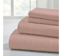 Modern Threads Draps de lit Solides en Microfibre Douce - Draps de lit Luxueux en Microfibre - Comprend Un Drap Plat, Un Drap-Housse avec Poches Profondes et des taies d'oreiller - Rose Queen Size