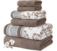 Modern Threads Ophelia Fawn Lot de 6 pièces Comprenant 2 Serviettes de Bain, 2 essuie-Mains, 2 débarbouillettes, Jacquard Teint en Fil