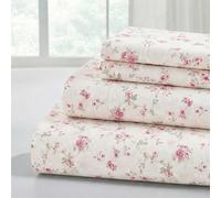 Modern Threads Parure de lit Douce et imprimée en Microfibre - Comprend Un Drap Plat, Drap-Housse avec Poches Profondes et taies d'oreiller - Rose Cachemire - Lit Double