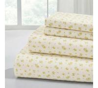 Modern Threads Parure de lit Douce et Soyeuse en Microfibre Infroissable, draps de lit de Luxe en Microfibre Comprenant Un Drap Plat, Un Drap-Housse avec Poches Profondes et des taies d'oreiller (Or