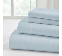Modern Threads Parure de lit en Microfibre Douce - Draps de lit Luxueux en Microfibre - Comprend Un Drap Plat, Un Drap-Housse avec Poches Profondes et des taies d'oreiller Bleu Brume pour lit Double