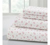 Modern Threads Parure de lit en Microfibre Douce imprimée - Draps de lit Luxueux en Microfibre - Comprend Un Drap Plat, Un Drap-Housse avec Poches Profondes et des taies d'oreiller, Ivoire pour Grand