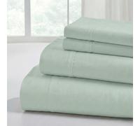 Modern Threads Parure de lit Unie en Microfibre Douce - Draps de lit Luxueux en Microfibre - Comprend Un Drap Plat, Un Drap-Housse avec Poches Profondes et taies d'oreiller - écume de mer pour Grand