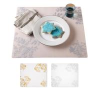 modern-twist Jardin Ensemble de Table en Silicone Blanc, Silicone, Argent (Silver), 40 x 30 x 1.123 cm
