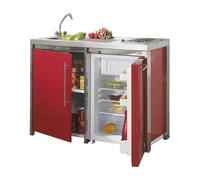 Moderna Meuble bas de cuisine avec évier - Rouge