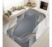 Moderne Abstrait Tapis 140 x 200 cm, Décoration D'Intérieur, Rug Tendance Élégant Luxueux Art Fluide Texture Marbre pour Salon, Chambre à Coucher Tapis Lavable Et Antidérapant À Poils Ras