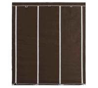Moderne Armoire/Cabinet BURKE, pour salon/chambre, avec compartiments et barres, Marron 150x45x175 cm,, Tissu AA3430