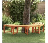 Moderne Banc d'arbre extérieur Banc d’extérieur-demi-rond 200 cm en bois solide d'eucalyptus @FR(948369)