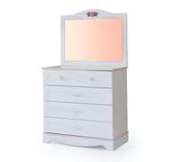 Moderne blanc chambre d'enfant commode chambre d'adolescent 4 portes bahut miroir