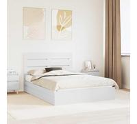 Moderne Bois d'ingénierie Rangement Épuré 140 x 190 cm Blanc