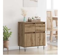 Moderne Buffet bahut - Commode/Buffet salon contemporain - Chêne artisanal 60 x 35 x 70 cm Bois d'ingénierie et fer@FR(525051）